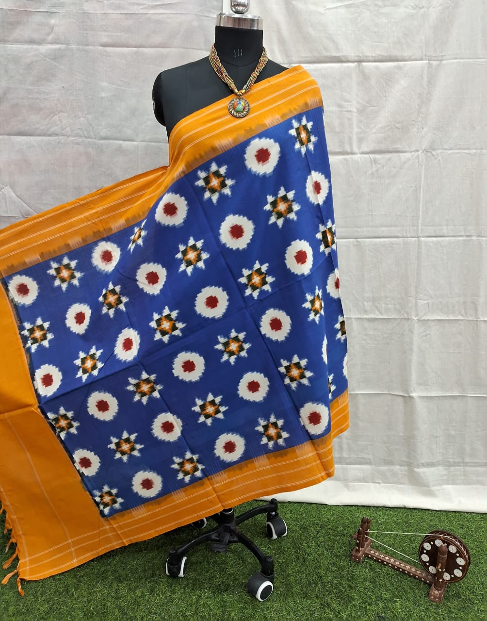 double ikkat duppata | blue double ikkat duppata | blue