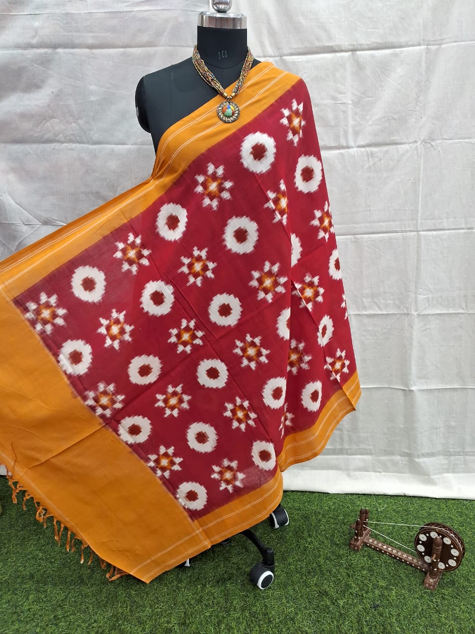 double ikkat duppata | yellow and red (copy) double ikkat duppata | yellow and red (copy)