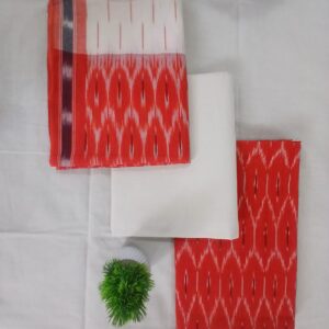 handloom 3 peice ikkat dress material | red