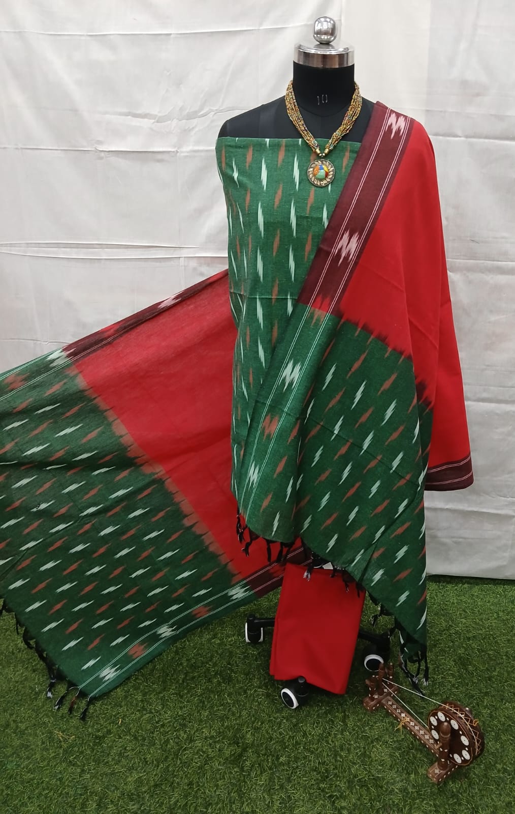 handloom cotton dress material set | light blue (copy)