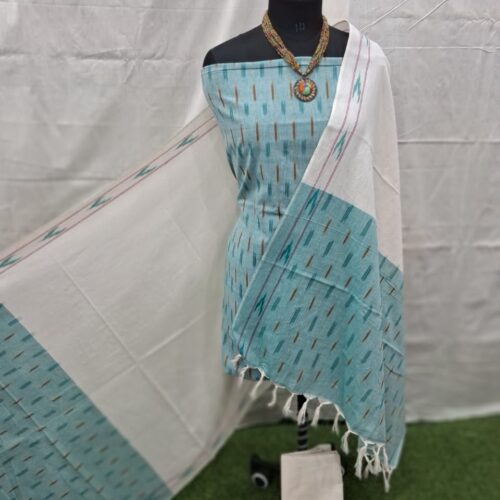 handloom cotton dress material set | light pink (copy)