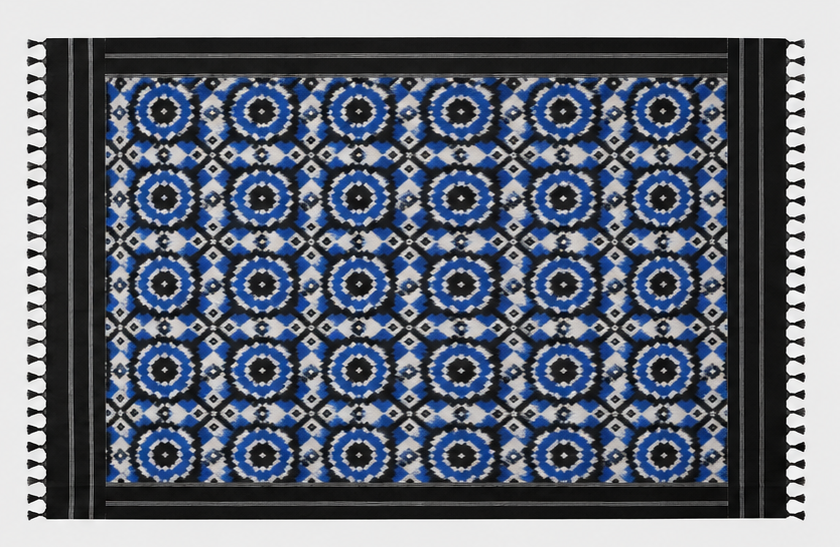 Double Ikkat Duppata | Black and Blue - Image 3