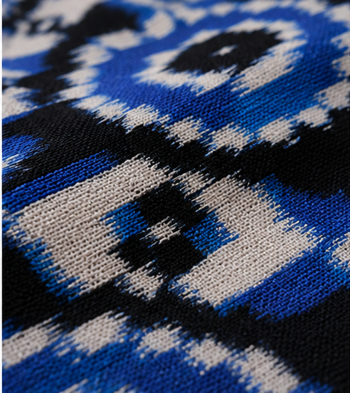 Double Ikkat Duppata | Black and Blue - Image 5