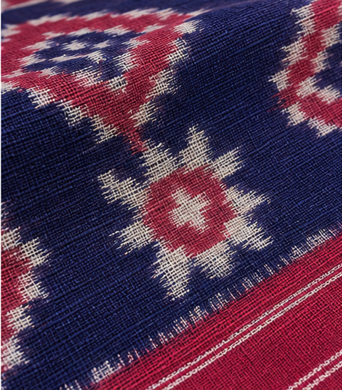 Double Ikkat Duppata | Pink and Blue - Image 4