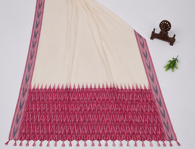 Ikkat Pure Cotton Dress Material Set - Image 4