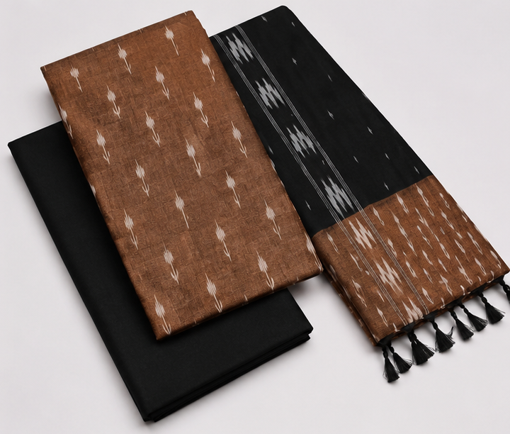 Ikkat Pure Cotton Dress Material Set - Image 2