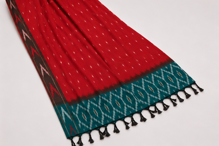 Ikkat Pure Cotton Dress Material Set| - Image 4