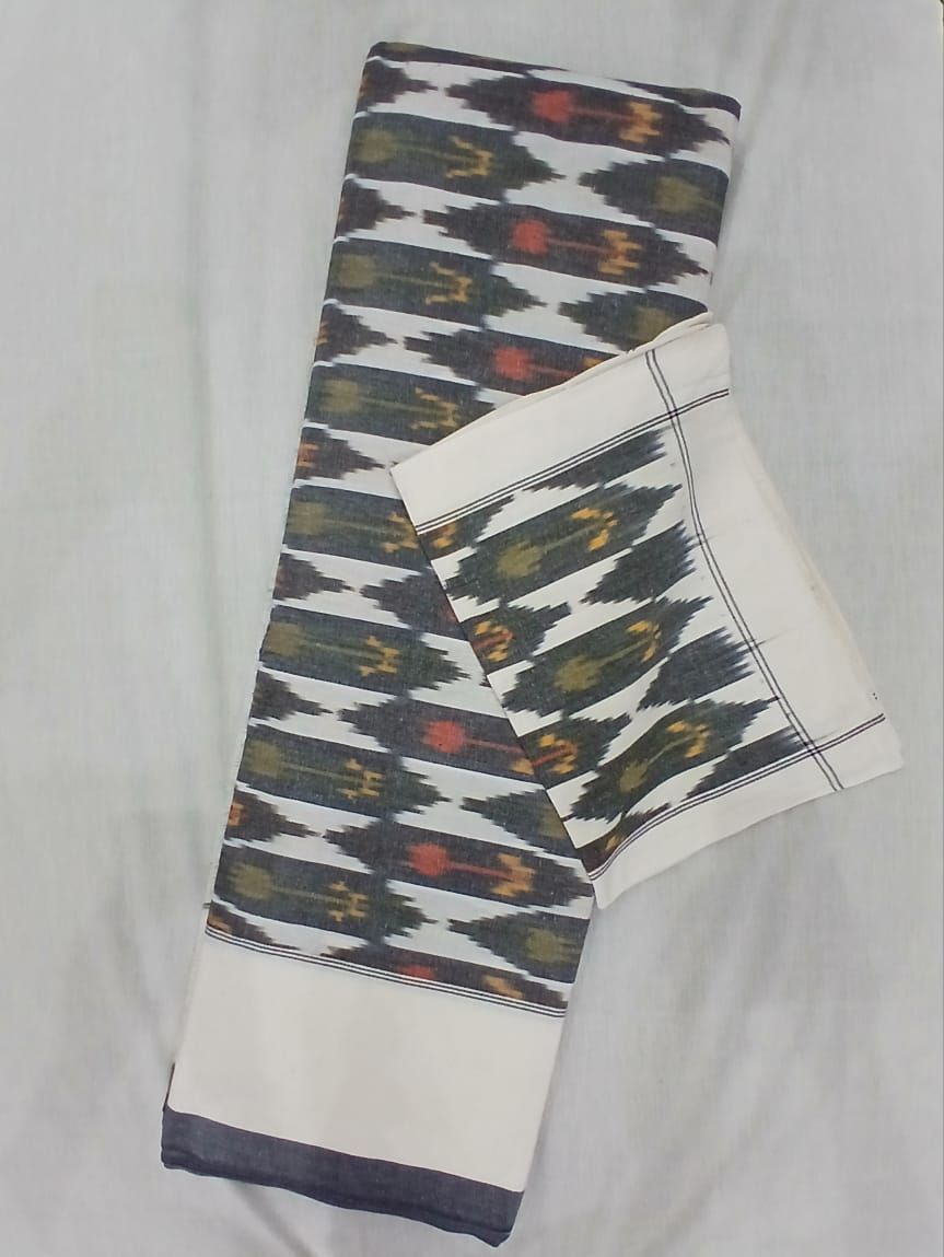 pochampally double cart bed sheet green pochampally double cart bed sheet green