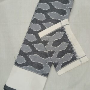 pochampally double cart bed sheet grey and green