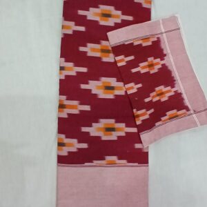 Home pochampally double cart bed sheet red and yellow