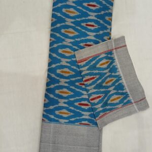 pochampally double cart bed sheet sky blue