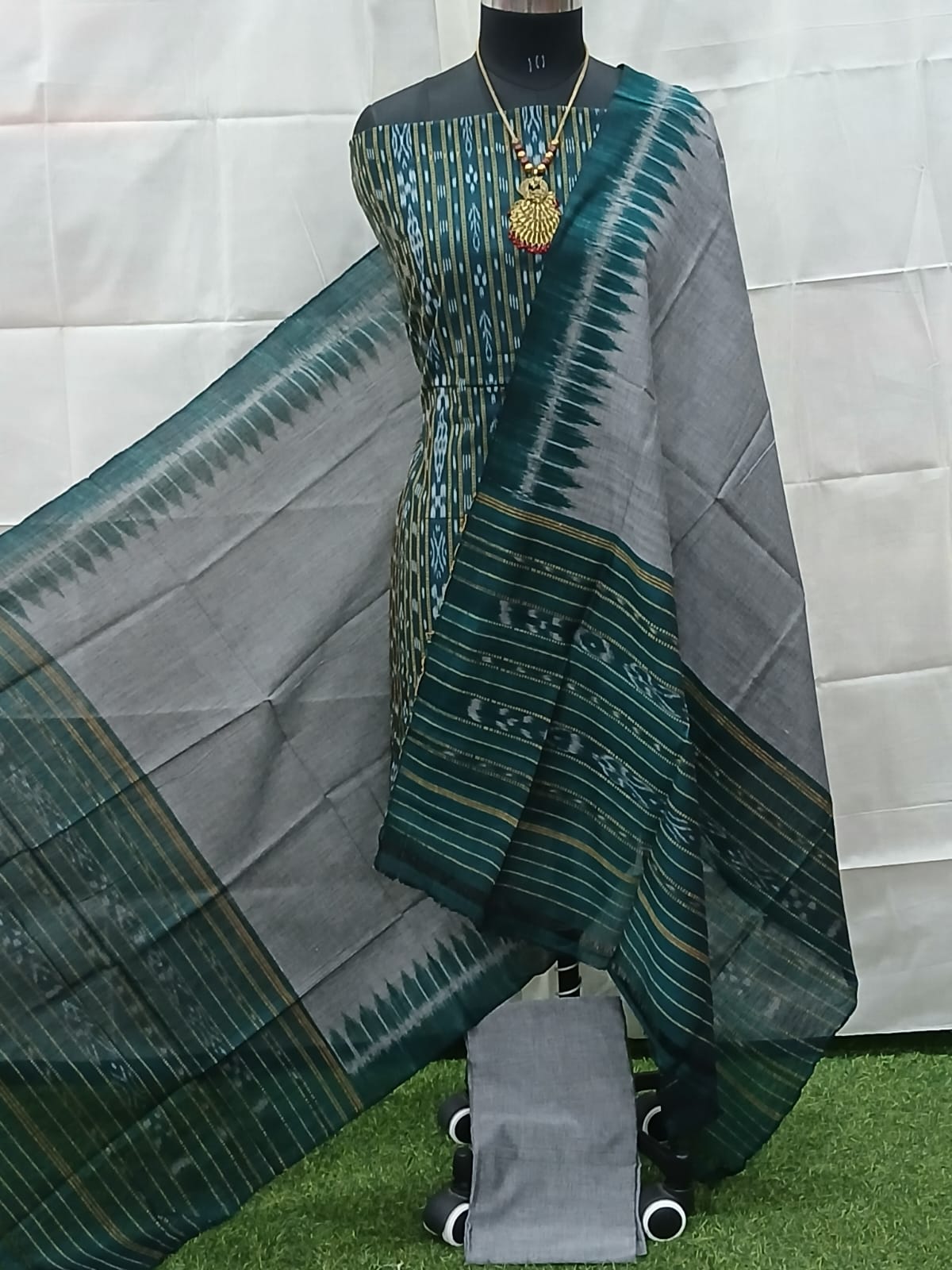 handloom sambalpuri ikat cotton dress material set | blue (copy) handloom sambalpuri ikat cotton dress material set | blue (copy)