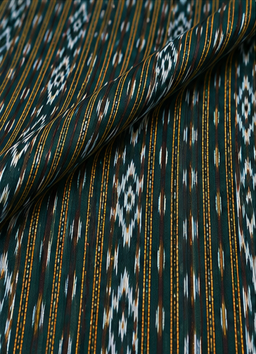Handloom Sambalpuri Ikat Cotton Dress Material Set | Green - Image 4