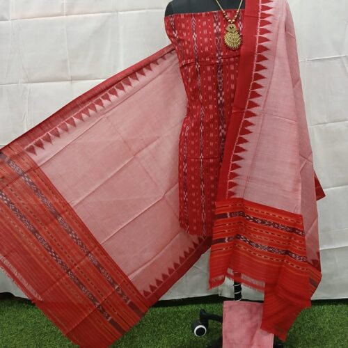 handloom sambalpuri ikat cotton dress material set | pink (copy)