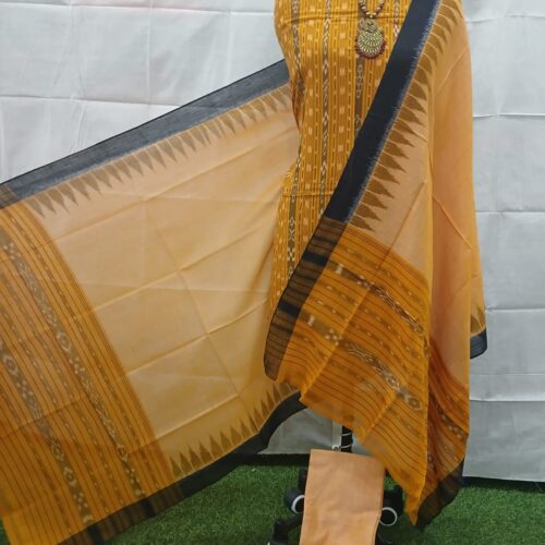 handloom sambalpuri ikat cotton dress material set | white (copy)