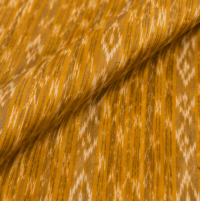 Handloom Sambalpuri Ikat Cotton Dress Material Set | Yellow - Image 3