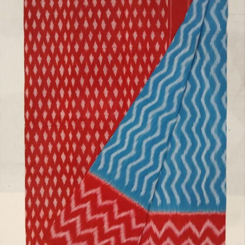 pochampally cotton saree | red and green (copy)
