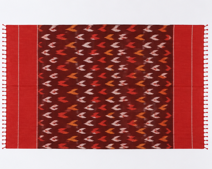 Mercerized Cotton Duppata | Red - Image 2