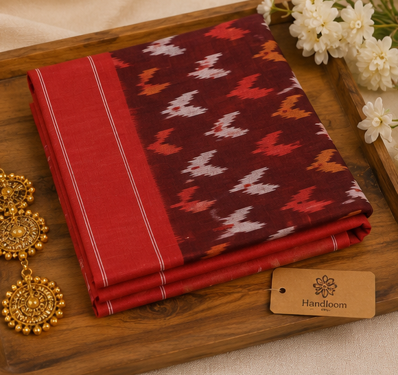 Mercerized Cotton Duppata | Red - Image 3