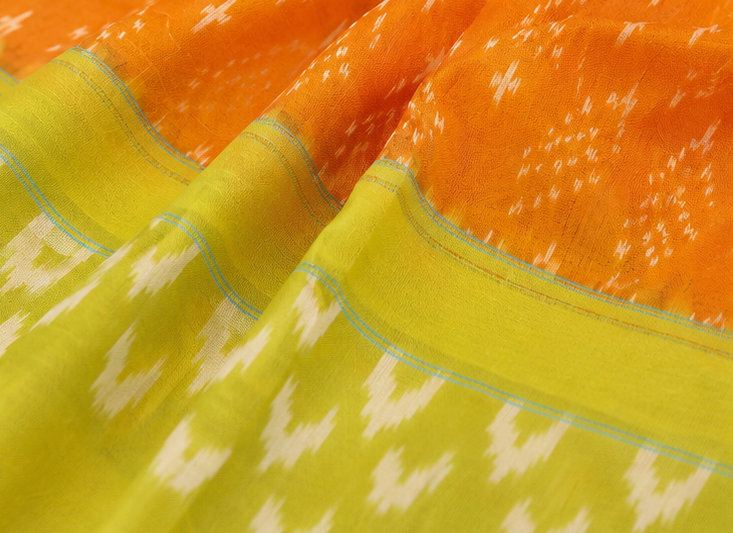 Mercerized Cotton Duppata | Orange - Image 3