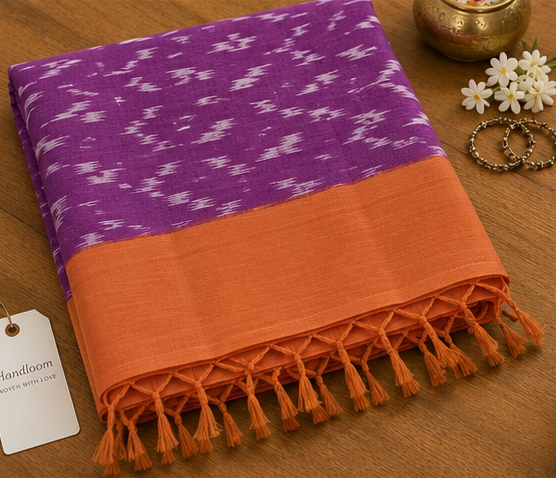 Mercerized Cotton Duppata | Purple - Image 3
