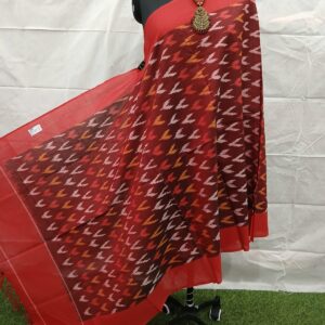 mercerized cotton duppata | black and red