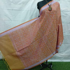 mercerized cotton duppata | grey and orange (copy)