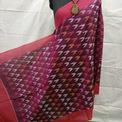 mercerized cotton duppata | grey and orange (copy)