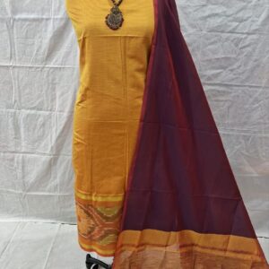 pochampally ikat yellow ikat border handloom set (copy)