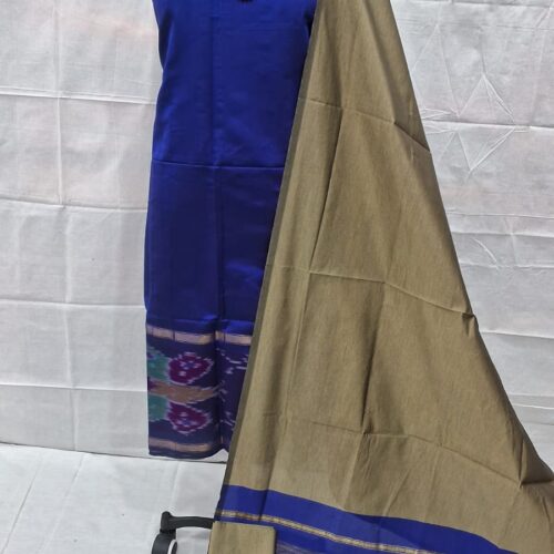 pochampally ikat magenta ikat border handloom set