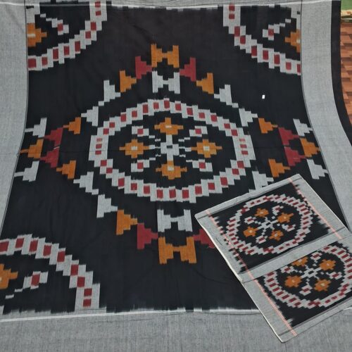 pochampally konark design bed sheets | black