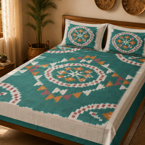 Pochampally Konark Design Bed Sheets