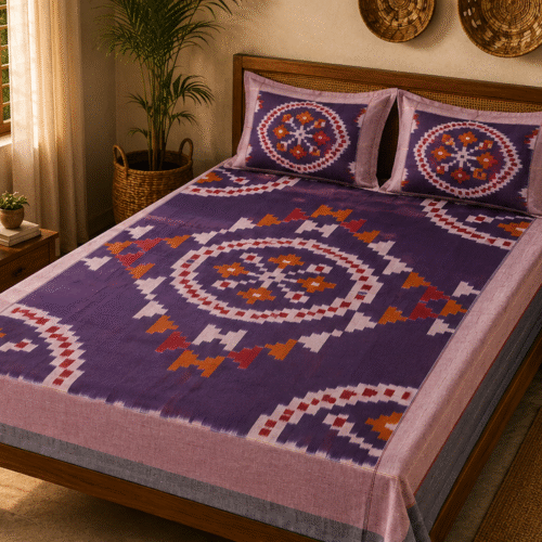 Pochampally Konark Design Bed Sheets