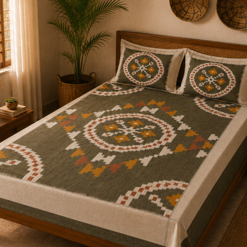 Pochampally Konark Design Bed Sheets