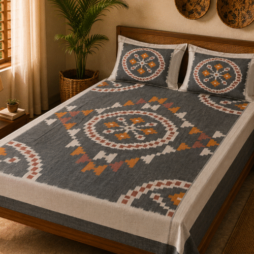 Pochampally Konark Design Bed Sheets