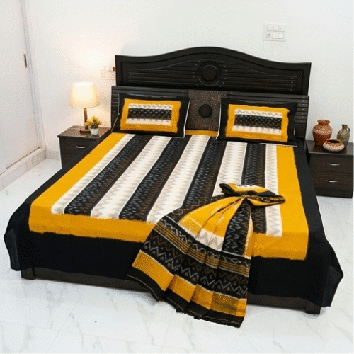 Ikkat Cotton Bed Sheets