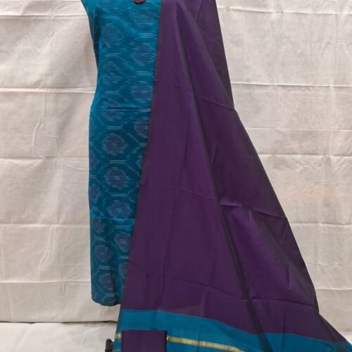pochampally ikat green ikat border handloom set (copy)