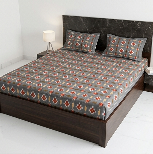 Ikkat Cotton Bed Sheets