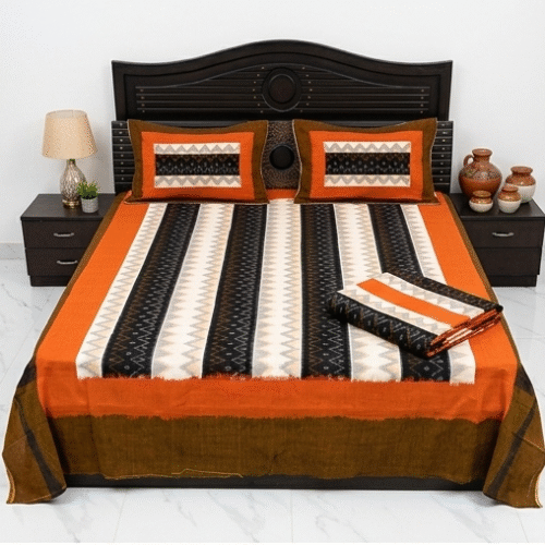 Ikkat Cotton Bed Sheets