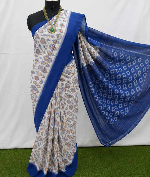 Ikkat Maciress Cotton Sarees - Image 4