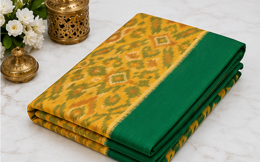 Ikkat Maciress Cotton Sarees - Image 3