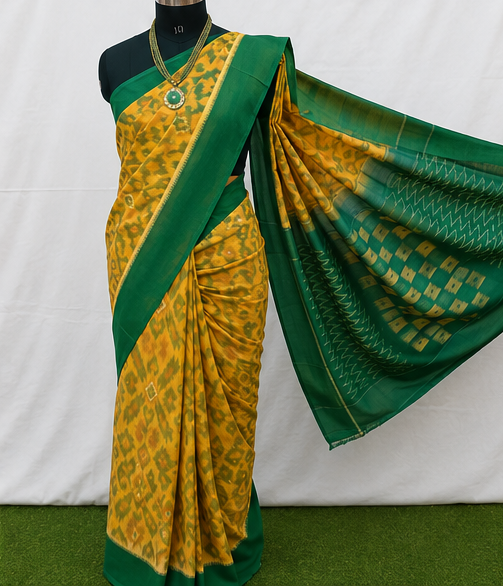 Ikkat Maciress Cotton Sarees - Image 4
