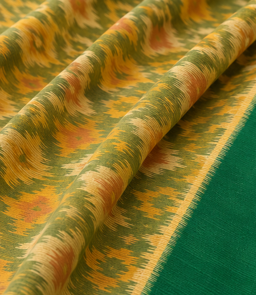 Ikkat Maciress Cotton Sarees - Image 5