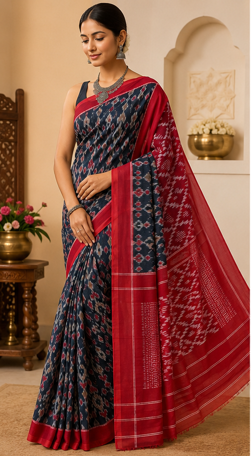Ikkat Maciress Cotton Sarees