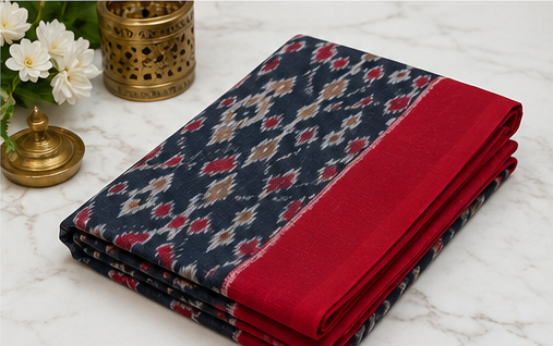 Ikkat Maciress Cotton Sarees - Image 3