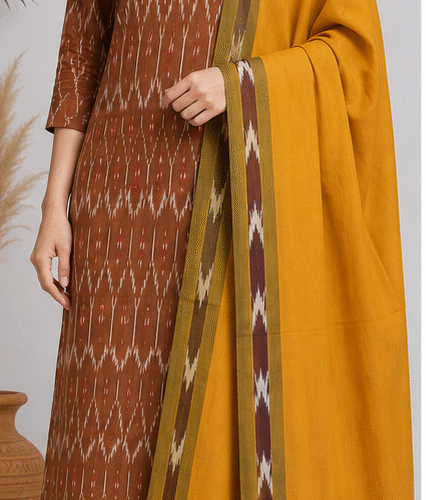 Ikkat Cotton Dress Material Set