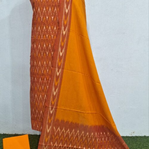 Ikkat Pure Cotton Dress Material Set