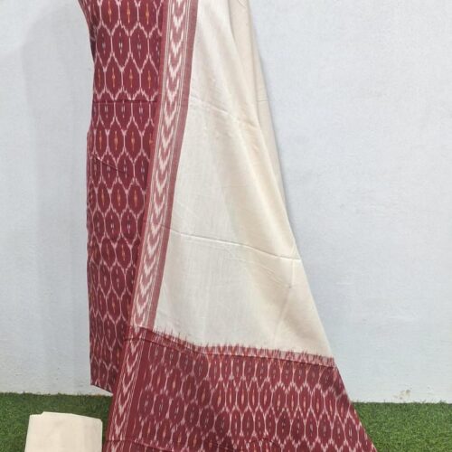 Ikkat Pure Cotton Dress Material Set