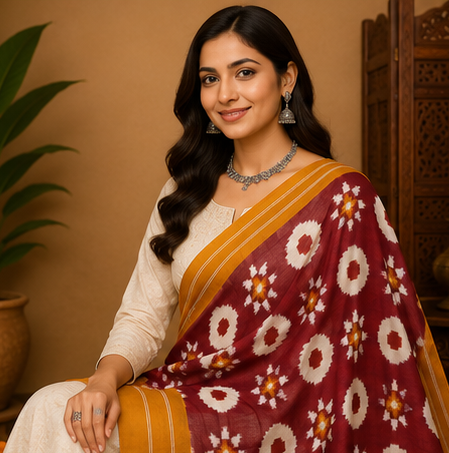 Double Ikkat Dupatta