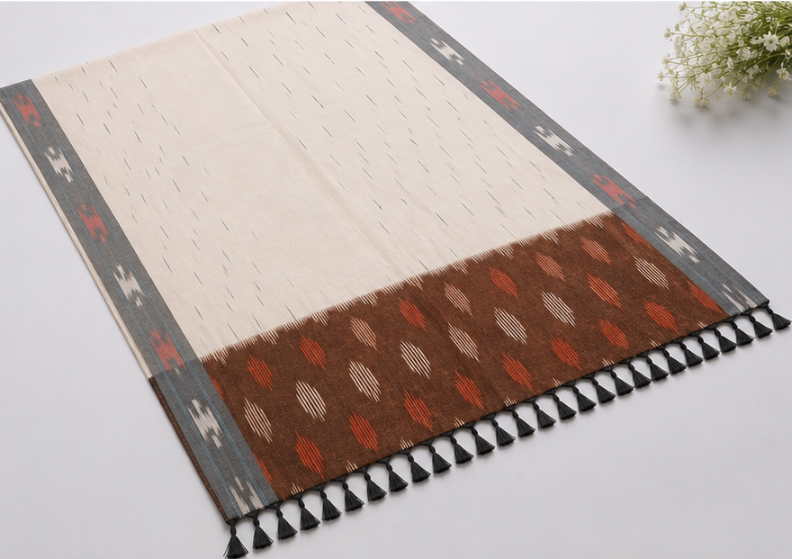 Ikkat Pure Cotton Dress Material Set - Image 4